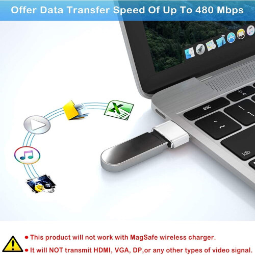 USB-C naaras - USB-A uros -sovitin (4 kpl) 1