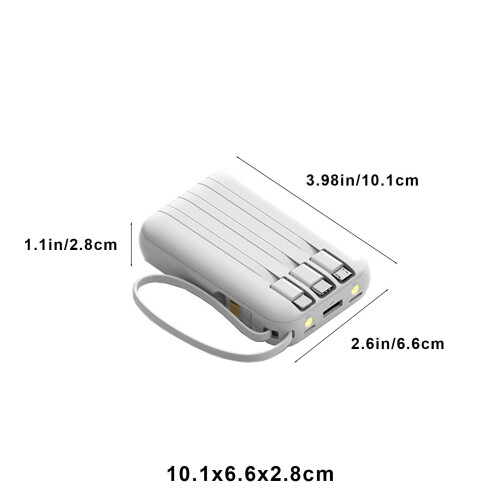 Φορητό Power Bank 10000mAh με ενσωματωμένα καλώδια 2