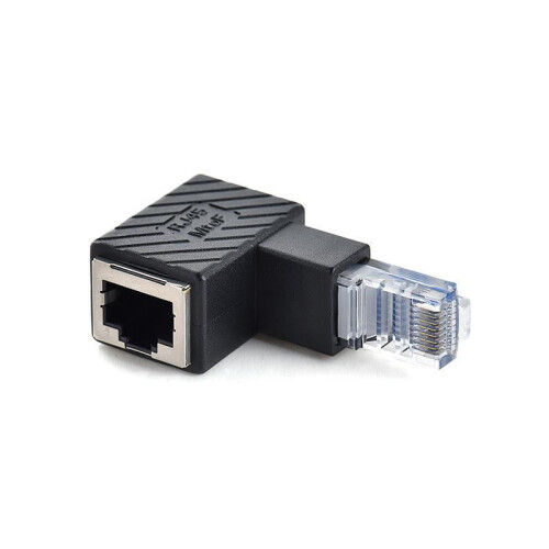 Προσαρμογέας Ethernet RJ45 90 μοιρών από αρσενικό σε θηλυκό 1