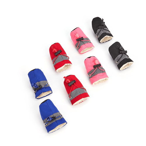 Hundeschuhe, schwarz, Oxford-Gewebe, 4er-Pack, Größe 4 1
