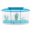 Mini aquário de plástico azul com design de 3 grades. 2