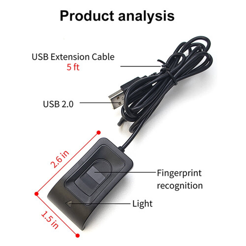 USB-vingerafdrukscanner voor pc – Plug-and-play biometrisch 1