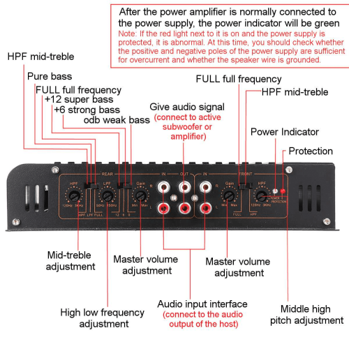 12V 4通道汽车功放 铝壳 7900W 1