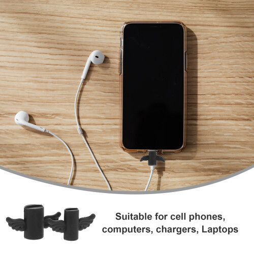 Protezioni per cavi USB in PVC nero (2 pezzi) 1