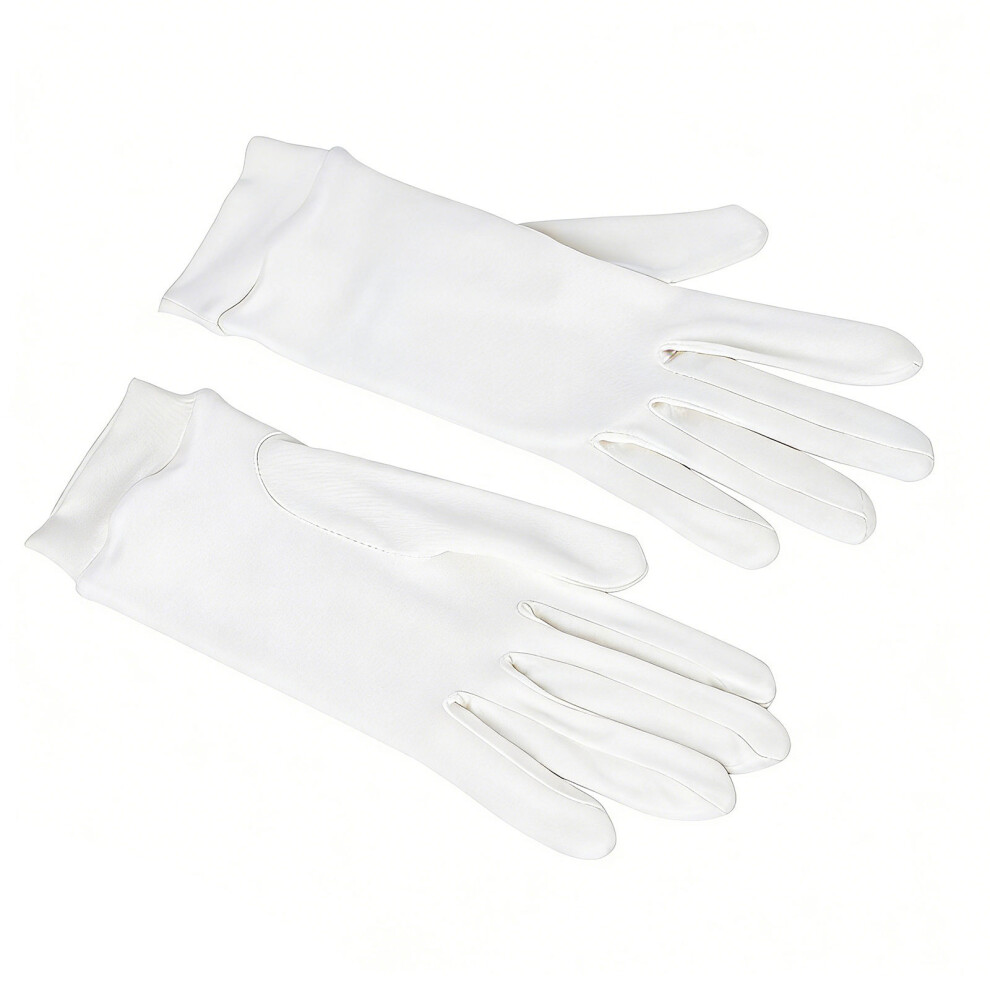 Delicate Mulberries Silk Gloves Breathable Fabric Keeps-White