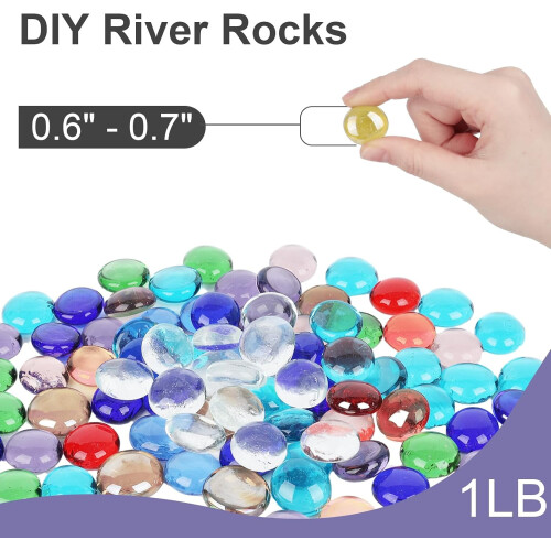 1 libra de bolinhas de vidro planas de cores sortidas 1