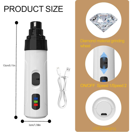 Τροχός νυχιών σκύλου Heusom Silent Groom Pro, 3 ταχυτήτων, USB 1