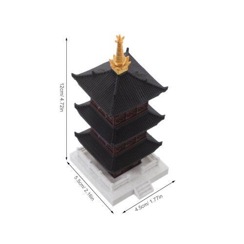 Kinesisk pagodeskulptur for akvarier og terrarier 1