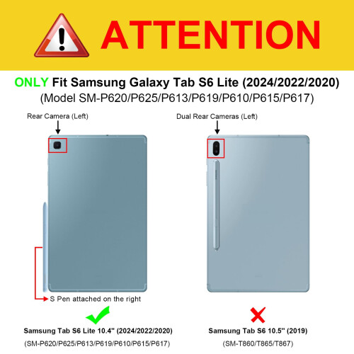 Capa fina com teclado para Samsung Galaxy Tab S6 Lite de 10,4 polegadas. 1