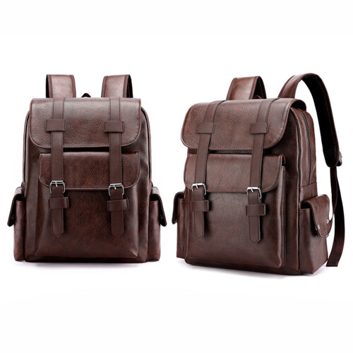 Mochila de couro para laptop masculina, 15,6 polegadas. 2
