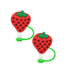 Fundas de silicona para pajitas con forma de fruta – Paquete de 2, tamaño 6–8 mm
