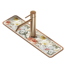 Covoraș de bucătărie cu diatomite – Design floral cu păsări,