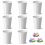 1.8-Gallon Round Bathroom Trash Can – White, 8-Pack 1