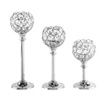 Gull telys kandelabrer sett med 3 – Høyt elegant lys