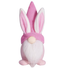 Bambola senza volto di coniglietto pasquale con decorazione a carota