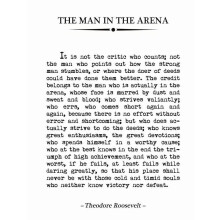 Pôster inspirador "O Homem na Arena"