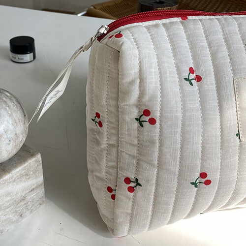 Τσάντα μακιγιάζ Kawaii από βαμβάκι – Μεγάλη καπιτονέ θήκη καλλυντικών 2