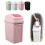 Badrumspapperskorg med svängbart lock rosa 2 gallon 2
