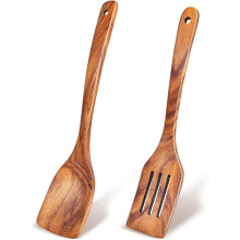 Spatulaí Adhmaid Acacia Tacar 2 phíosa Láimhseáil Fhada