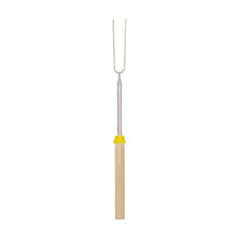 Fourchette télescopique pour barbecue en acier inoxydable avec manche en bois 12