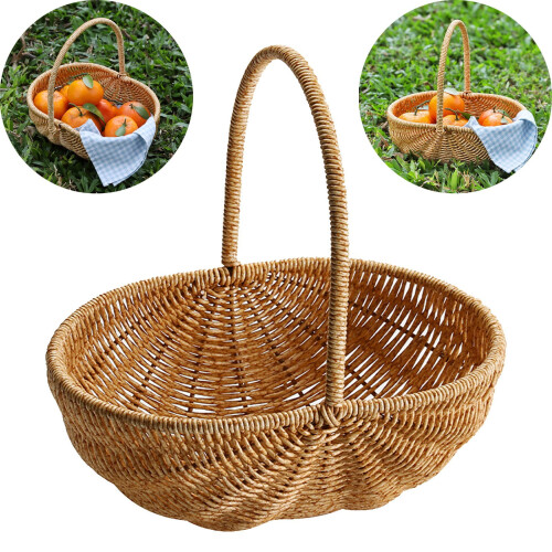 Panier à provisions en osier en forme de pastèque – Pliable,