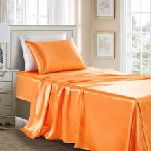 Satin-Bettwäscheset für Einzelbetten – 100 % Polyester, 40 cm tiefe Tasche