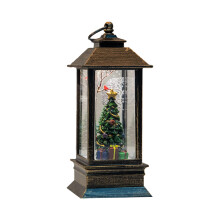 Schneekugellaterne mit Glitzereffekt, 2er-Pack, 14 cm