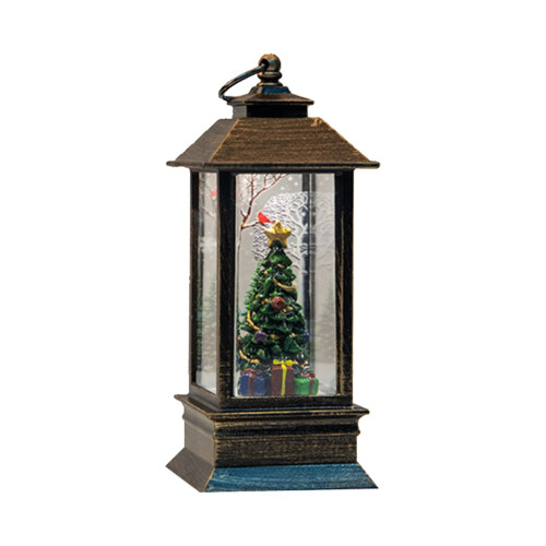 Schneekugellaterne mit Glitzereffekt, 2er-Pack, 14 cm