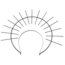 Diadema negra con pinchos para bailes de graduación, bodas y concursos de belleza.