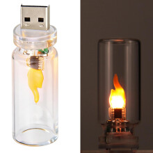 Solas Oíche Gluaisteáin USB Buidéal Gloine Retro