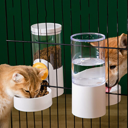 Automatisk hundeburfoderautomat med hængeskåle – Blå 2