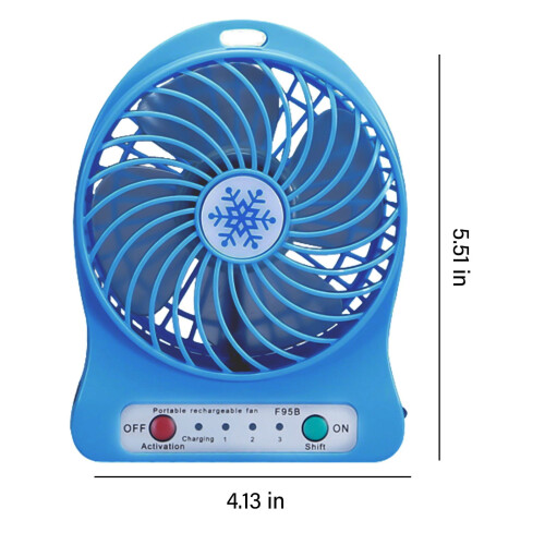 Ventilateur de bureau LED portable avec 3 vitesses et rechargeable par USB 1