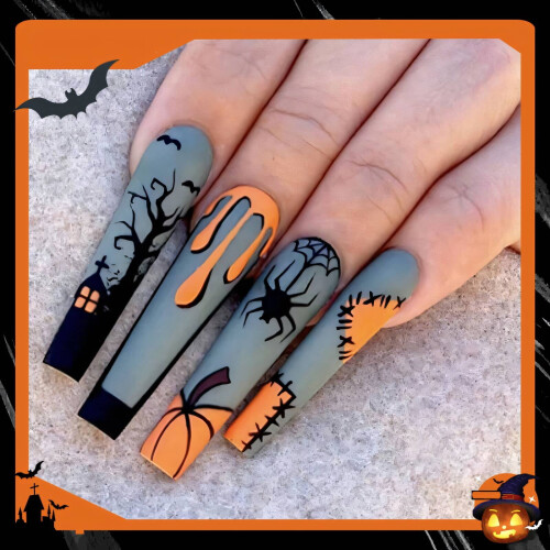 DESIGNICE Press-On Nails: Trapetsformad bloddroppsdesign, 25 2