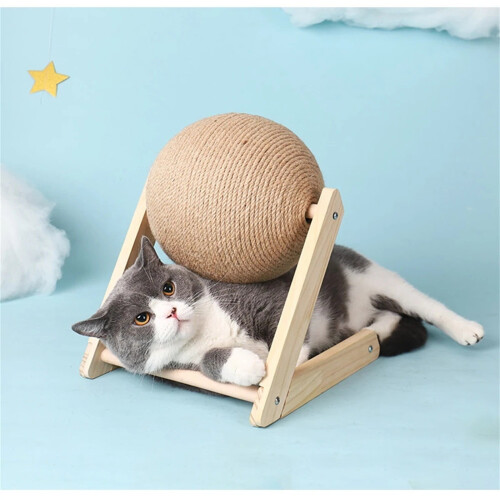 Cat Scratching Ball with Wooden Base – 1 Pack 1
