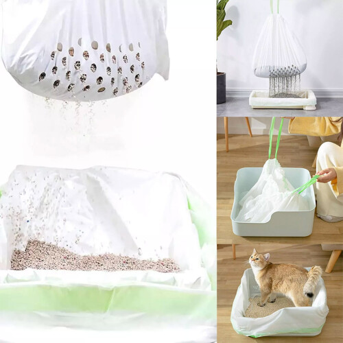 Engångssiktningsfoder för kattsand med hål, 7-pack 1