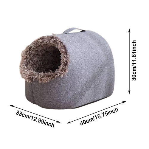 Panier pour chat à capuche chaud pour chats de moins de 9 kg, lavable 1