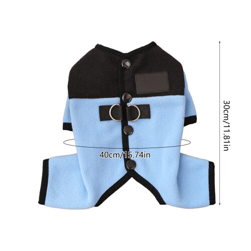 Μπλε Polar Fleece Κορμάκι για Σκύλους & Γάτες 2