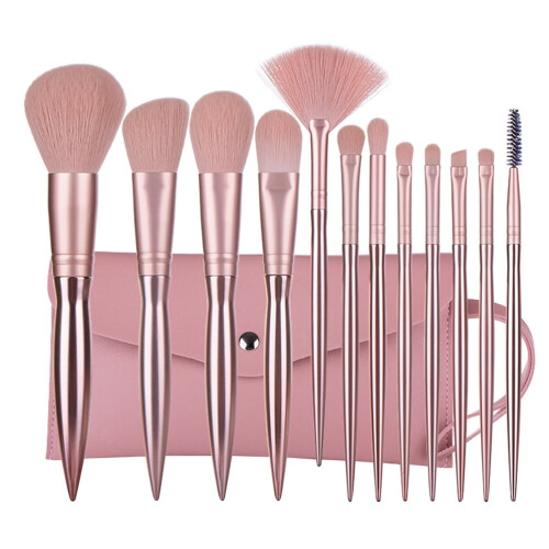 Σετ πινέλων μακιγιάζ Rose Gold – 12 συνθετικά πινέλα 2