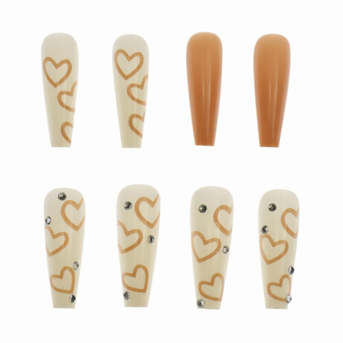 Roze medium coffin plaknagels (24 stuks) 1
