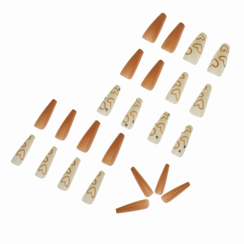 Roze medium coffin plaknagels (24 stuks) 2