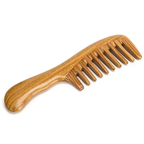 Pente de cabelo de sândalo verde natural de 18 cm (7 polegadas) 1