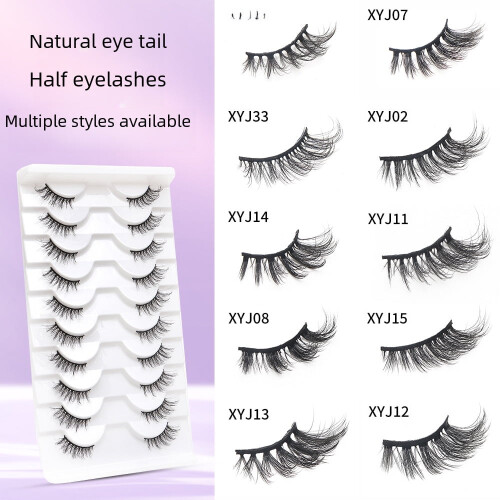 Ψεύτικες βλεφαρίδες Cat Eye Half-Eye, Φυσικές, Χοντρές, 10 Ζεύγη 2