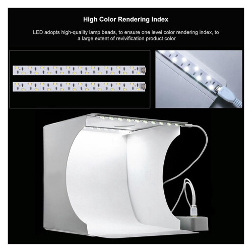 2LED Mini Photo Studio Box ja 6 taustaa 2