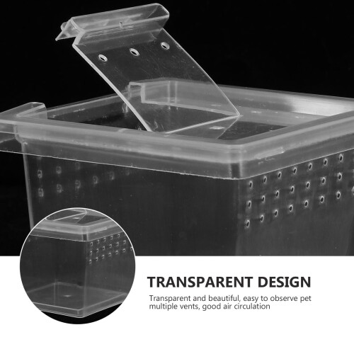 Caixa de plástico transparente e ventilada para terrário de répteis. 2