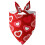 Pañuelo para perro de San Valentín – Triángulo ajustable con estampado de corazones 2