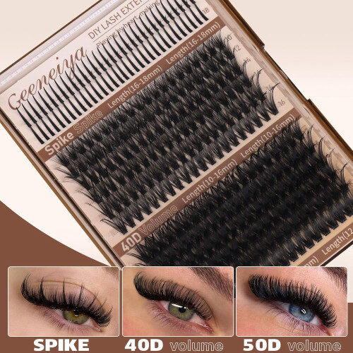 Κιτ βλεφαρίδων Volume & Spike Clusters 10–18mm 40D+50D 1