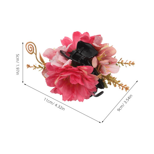 Roze bloem haarclip – Polyester, 11x9cm 1