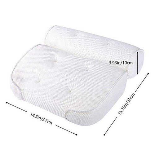 Almofada de banho ergonômica com malha 3D e ventosas. 2