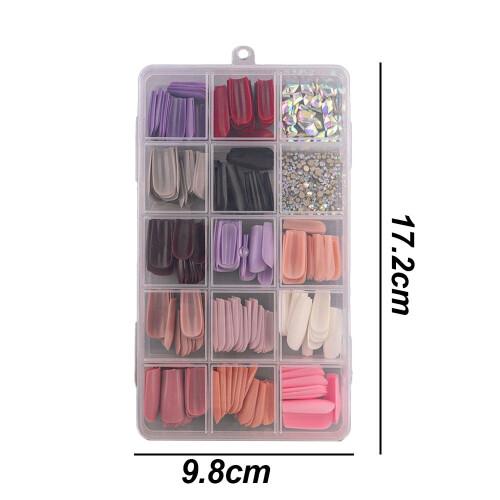 Kit de Unhas Postiças - Cobertura Total, Reutilizáveis, Comprimento Natural 2