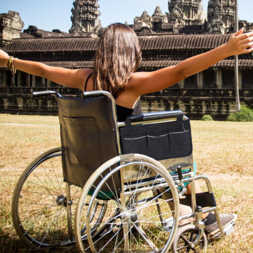 Wheelchair Side Bag with Cup Holder and Reflective Strip 2